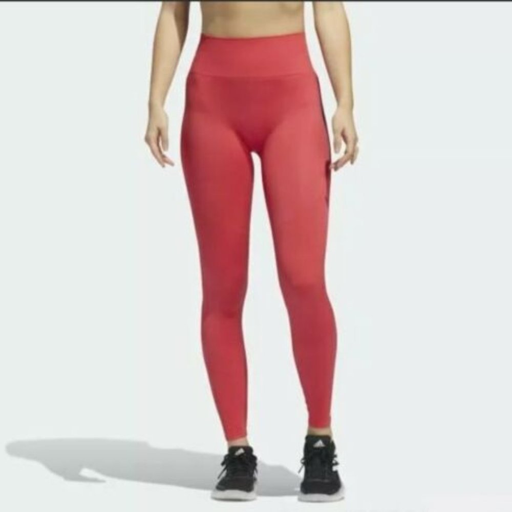 Adidas Women's High Rise Training Seamless Tight Core Legging Pink, XL